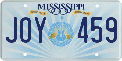 MS license plate JOY459
