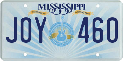 MS license plate JOY460