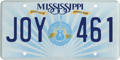 MS license plate JOY461