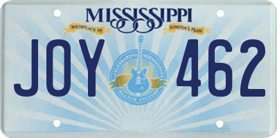 MS license plate JOY462