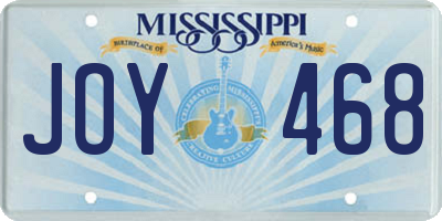 MS license plate JOY468