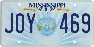 MS license plate JOY469