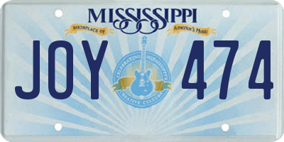 MS license plate JOY474