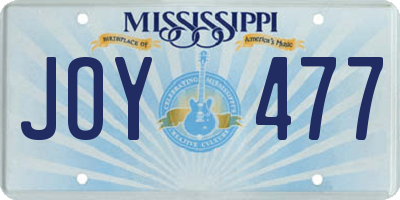 MS license plate JOY477