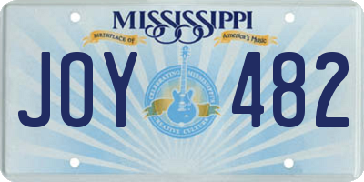 MS license plate JOY482