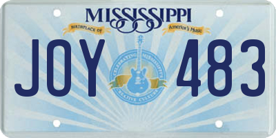 MS license plate JOY483