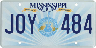 MS license plate JOY484