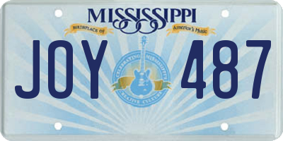 MS license plate JOY487