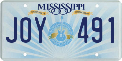MS license plate JOY491
