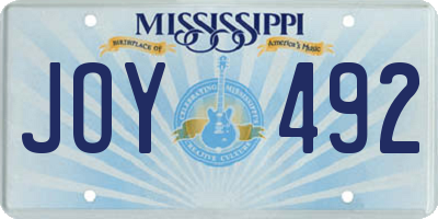 MS license plate JOY492