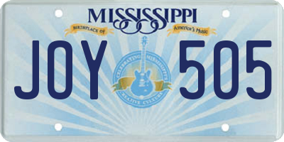 MS license plate JOY505