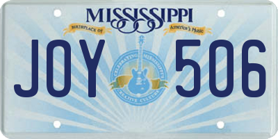 MS license plate JOY506