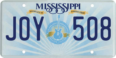MS license plate JOY508