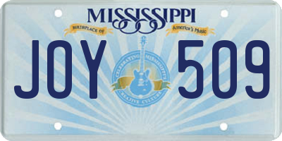 MS license plate JOY509