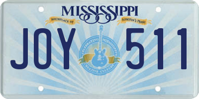 MS license plate JOY511