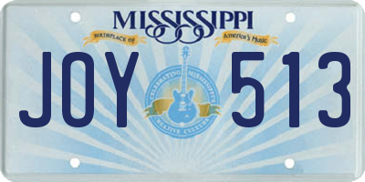 MS license plate JOY513
