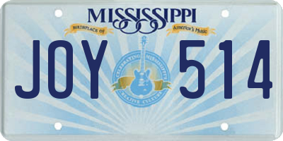 MS license plate JOY514