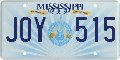 MS license plate JOY515