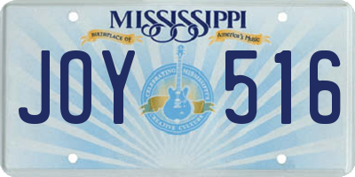 MS license plate JOY516
