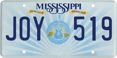 MS license plate JOY519