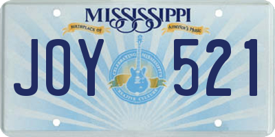 MS license plate JOY521