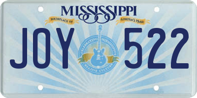 MS license plate JOY522