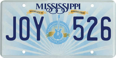 MS license plate JOY526