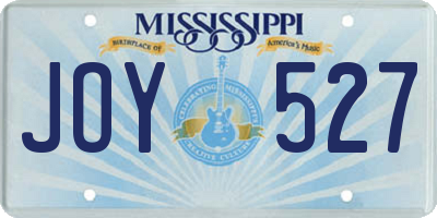 MS license plate JOY527