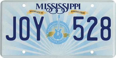 MS license plate JOY528