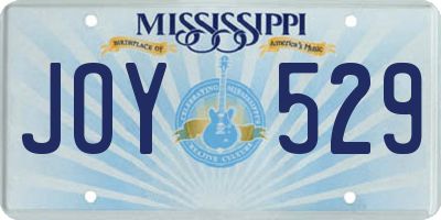 MS license plate JOY529