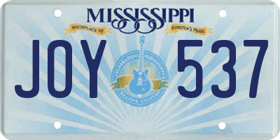 MS license plate JOY537