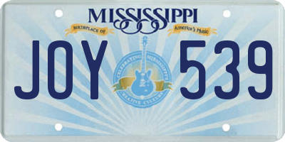 MS license plate JOY539