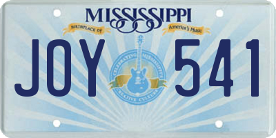 MS license plate JOY541
