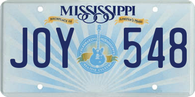MS license plate JOY548