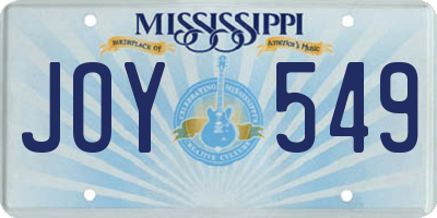 MS license plate JOY549