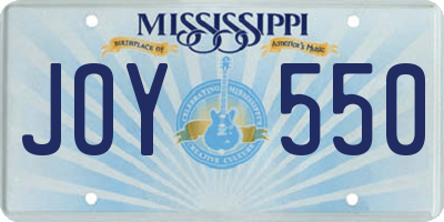 MS license plate JOY550