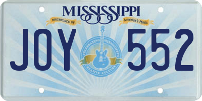 MS license plate JOY552