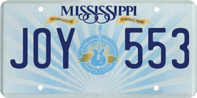 MS license plate JOY553