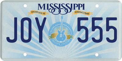 MS license plate JOY555