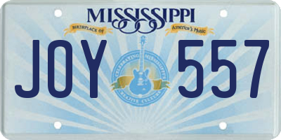 MS license plate JOY557