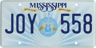 MS license plate JOY558