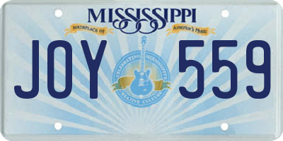 MS license plate JOY559