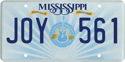 MS license plate JOY561
