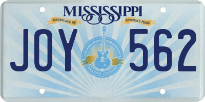 MS license plate JOY562