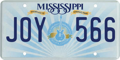 MS license plate JOY566