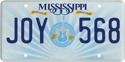 MS license plate JOY568