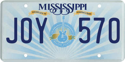 MS license plate JOY570
