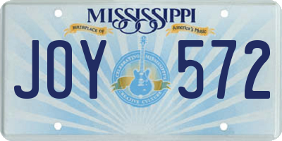 MS license plate JOY572