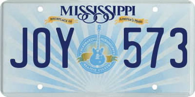 MS license plate JOY573
