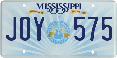 MS license plate JOY575